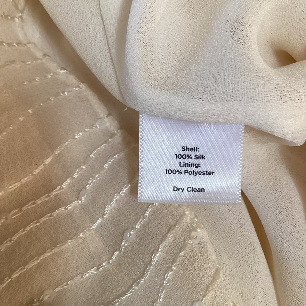 Talbots Nwot Ivory Silk Shell With Sequin Embelli… - image 2
